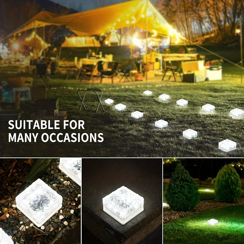 Outdoor Solar Lights for Charming Yard Glow/ set of 6 Ice Brick Light