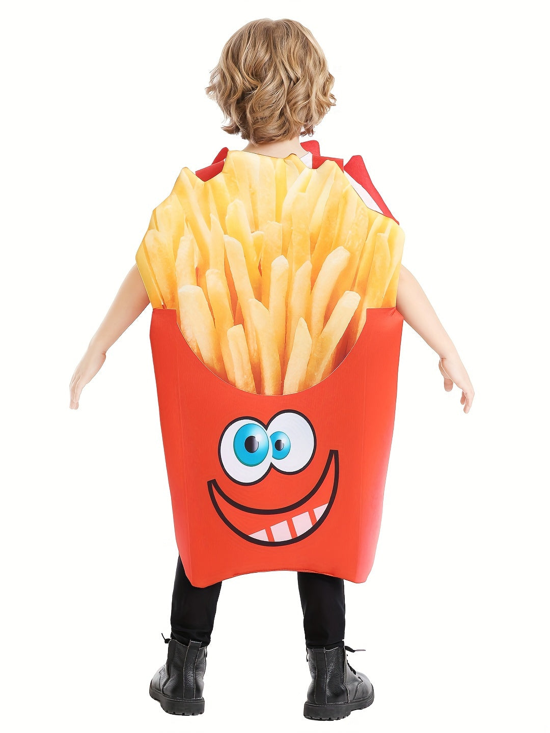 Kids' Halloween French Fries Costume - Cozy Polyester, Perfect For Parties & Photo Props, Ages 4-8