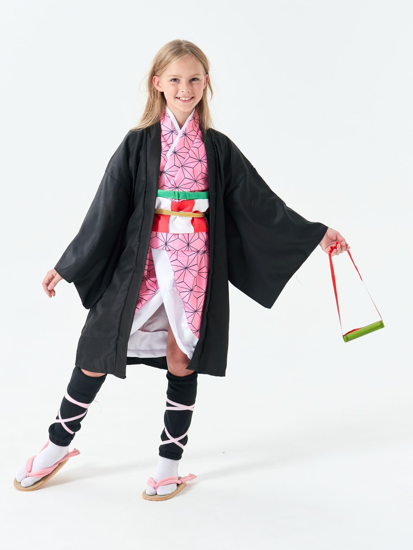 Enchanting Japanese Anime Kimono Dress Set For Kids - Perfect For Halloween & Costume Parties With Free Stickers Included