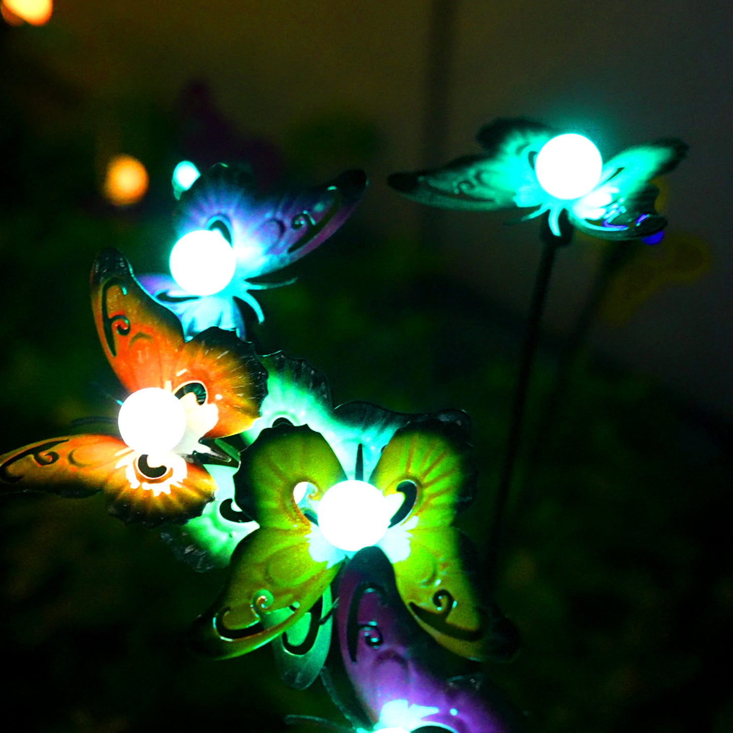 Neoglint Solar Garden Lights Decorative Butterfly Swaying Lawn Lamp Outdoor Landscape Pathway Light IP65 Waterproof Solar Lights for Yard Patio Pathway Lawn