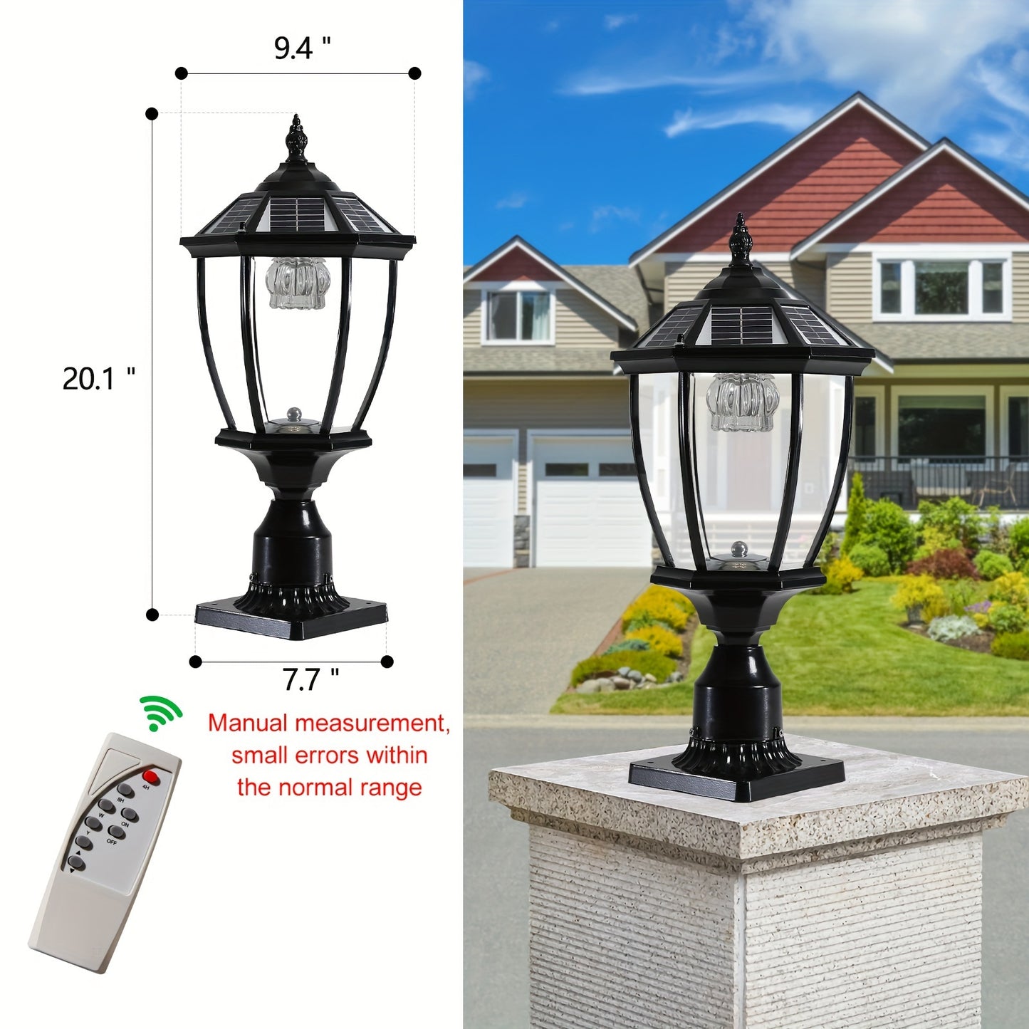 2Pcs Golden Outdoor waterproof and rust solar lights, entrance, hotel, courtyard, garage, garden gate landscapegate porch solar lights, with remote control, hotel restaurant garden outdoor waterproof lighting, summer and wint