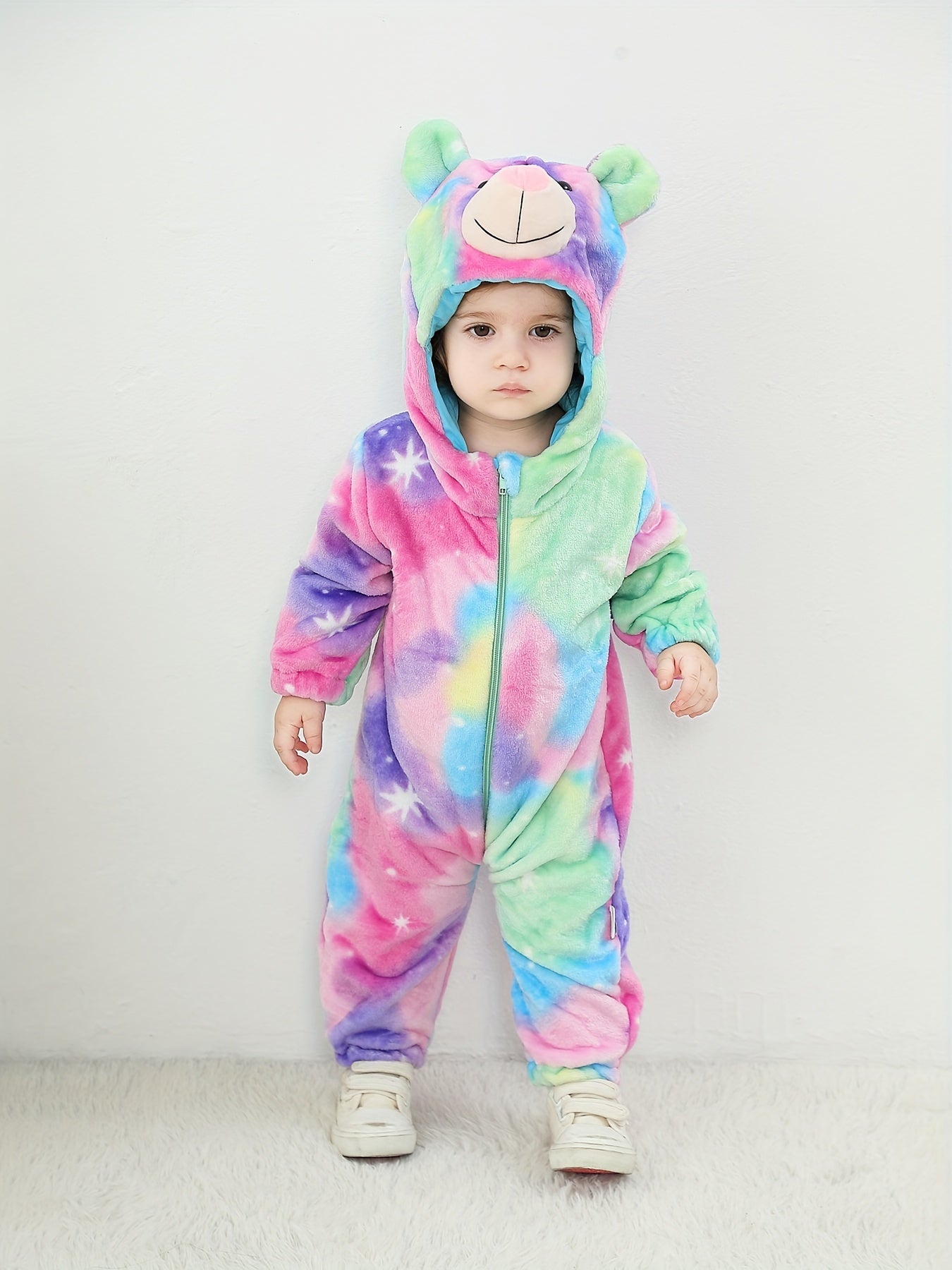 Little Monster Single Layer Cute Hooded Bodysuit, Toddler Baby's Zip Up Party Cosplay Jumpsuit