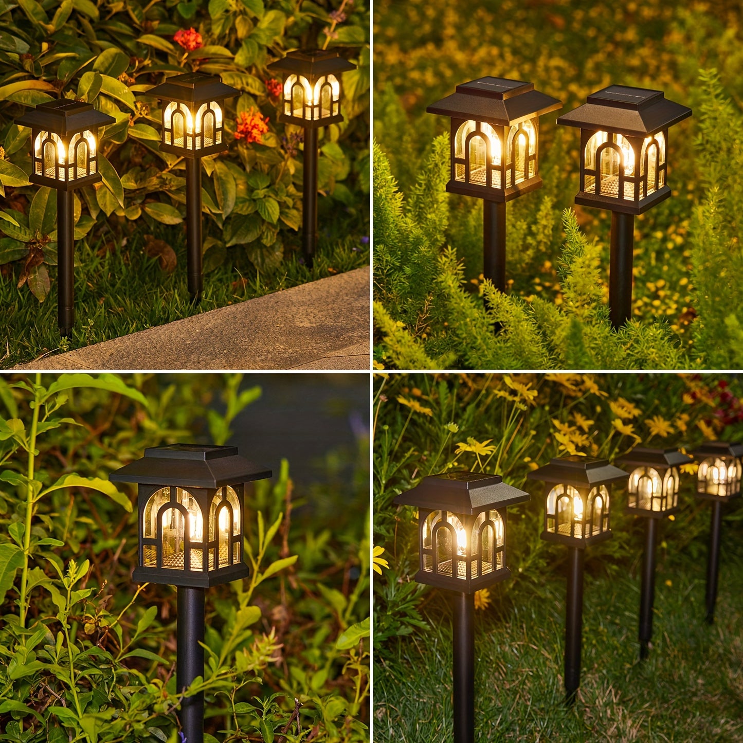 10Pack Solar Outdoor Lights, LED Solar Lights Outdoor, Solar Walkway Lights Maintain 10 Hours Of Lighting For Your Garden, Landscape, Path, Yard, Patio, Driveway