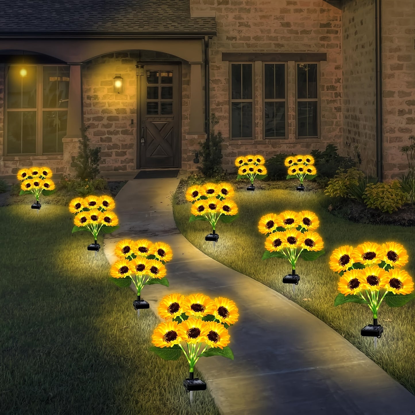 4 Pack Solar Garden Lights, Sunflower Outdoor Solar Lights For Outside With Lifelike Bigger Sunflower & Bright 24 LED, Solar Powered Outdoor Lights For Yard Pathway Garden Decor