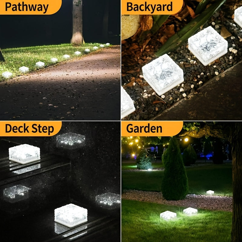 Outdoor Solar Lights for Charming Yard Glow/ set of 6 Ice Brick Light