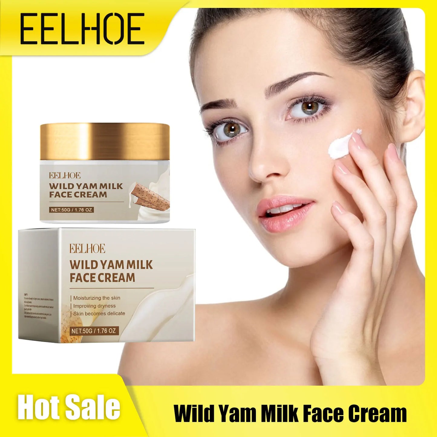 Wild Yam Face Cream Firm Skin Smoothing Moisturizing Dryness Face Pigment Freckles Remover Oil Control Repair Skin Care Lotion