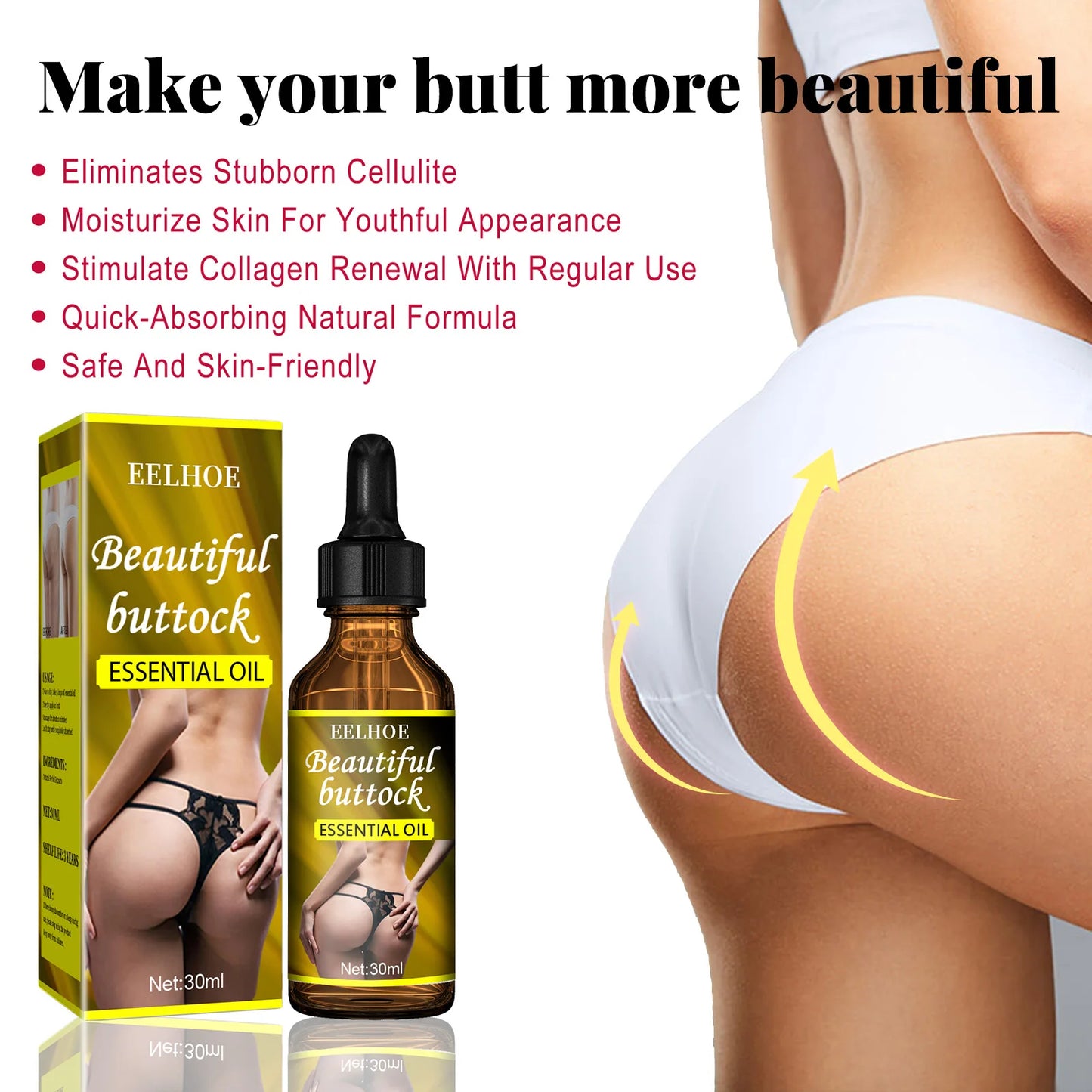 Buttock Enlargement Essential Oil Firm Tighten Augmentation Butt Plump Growth Massage Product Shaping Body Care Hip Lifting Oil