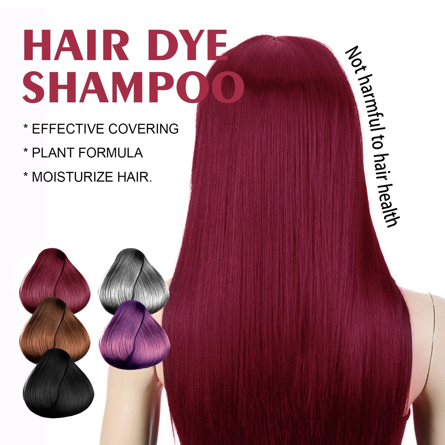 Hair Dye Shampoo Changing Hair Color Non-irritating Repair Oil Control Natural Fast Blacking Moisturizing Hair Coloring Shampoo