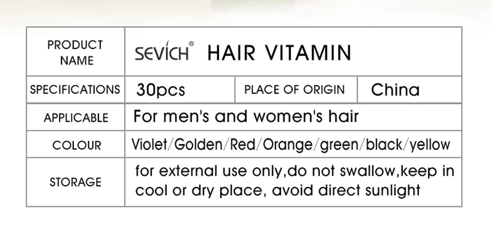 Sevich 3PCS/SET Keratin Complex Oil Hair Vitamin Capsule Set  Moroccan Hair Care Oil Smooth Repair Damaged Hair Treatment Serum