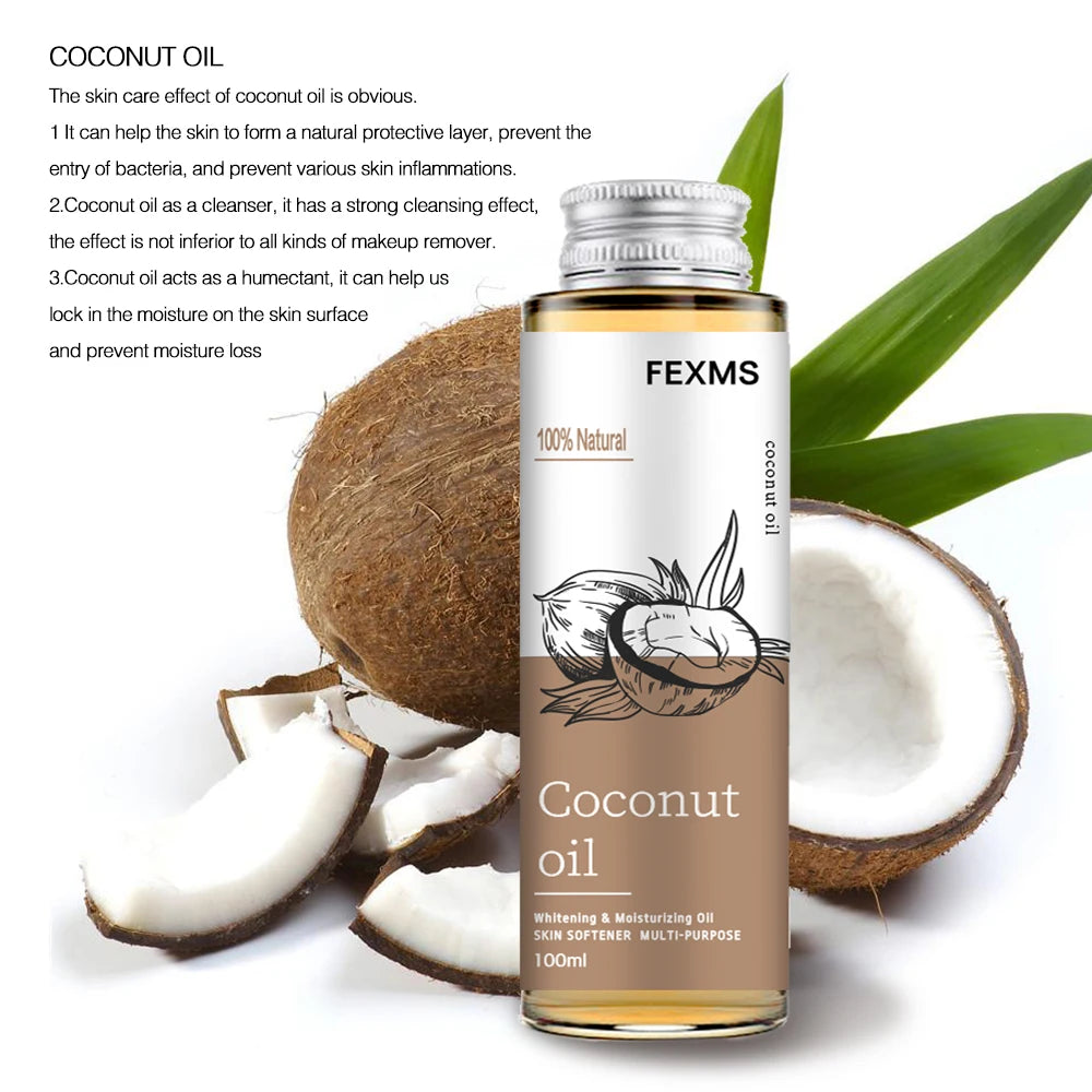 Coconut Oil - Relaxing Massage Oil, Liquid Carrier Oil for Diluting Essential Oils - Skin, Lip, Body & Hair Oil Moisturizer