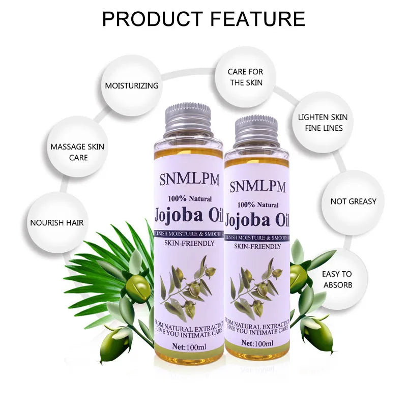 100% Natural Organic Jojoba Oil Best Skin Care Relaxing  Moisturizing Oil Control Hydration Massage Oils 100ml