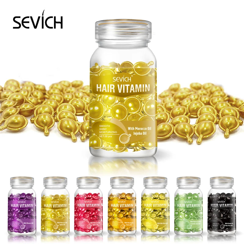 Sevich 3PCS/SET Keratin Complex Oil Hair Vitamin Capsule Set  Moroccan Hair Care Oil Smooth Repair Damaged Hair Treatment Serum