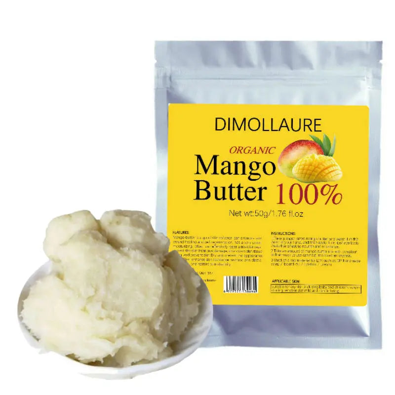 50g Dimollaure Organic Mango Butter Raw Skin Care Face Products Cosmetics Handmade Soap Materials Base Oil Cosmetics Raw