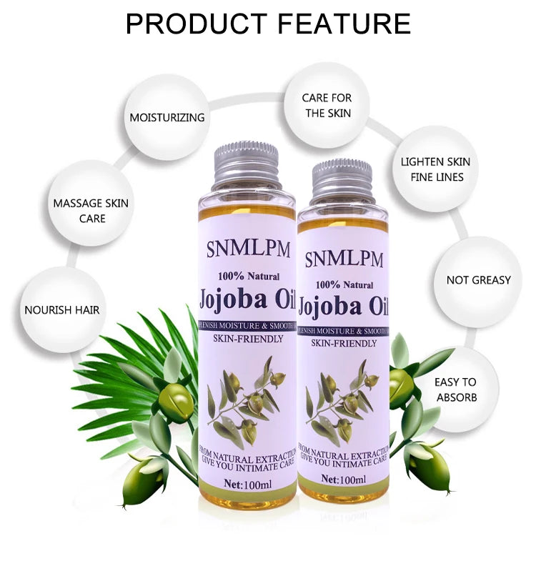 100% Natural Organic Jojoba Oil Best Skin Care Relaxing  Moisturizing Oil Control Hydration Massage Oils 100ml