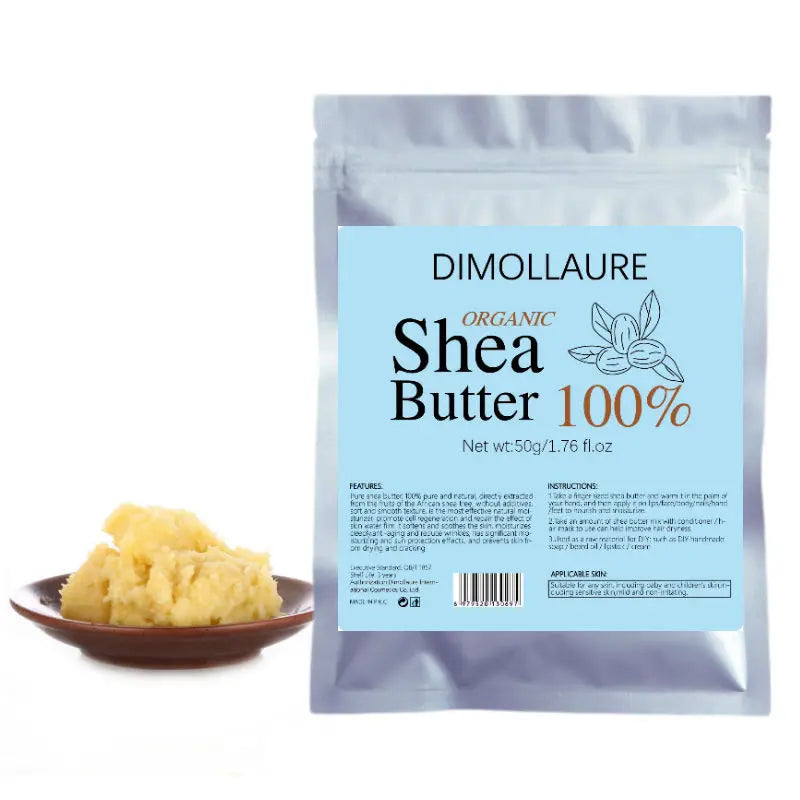 Dimollaure 100g Natural Organic Unrefined Shea Butter Plant Essential Oil Moisturizing Nourishing Skin Care Cosmetics Base Oil