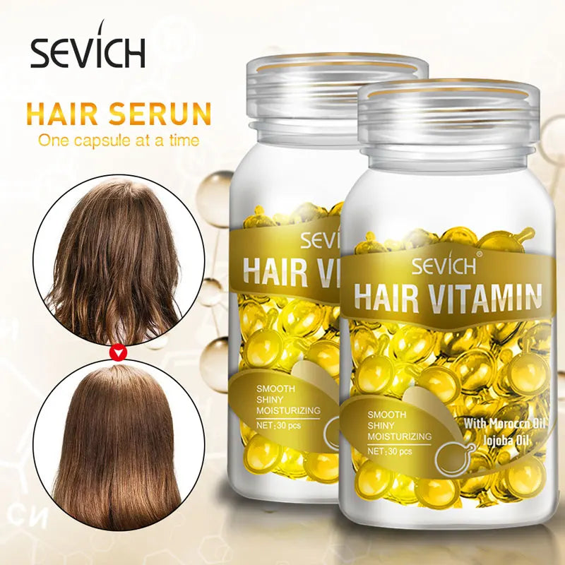 Sevich 3PCS/SET Keratin Complex Oil Hair Vitamin Capsule Set  Moroccan Hair Care Oil Smooth Repair Damaged Hair Treatment Serum