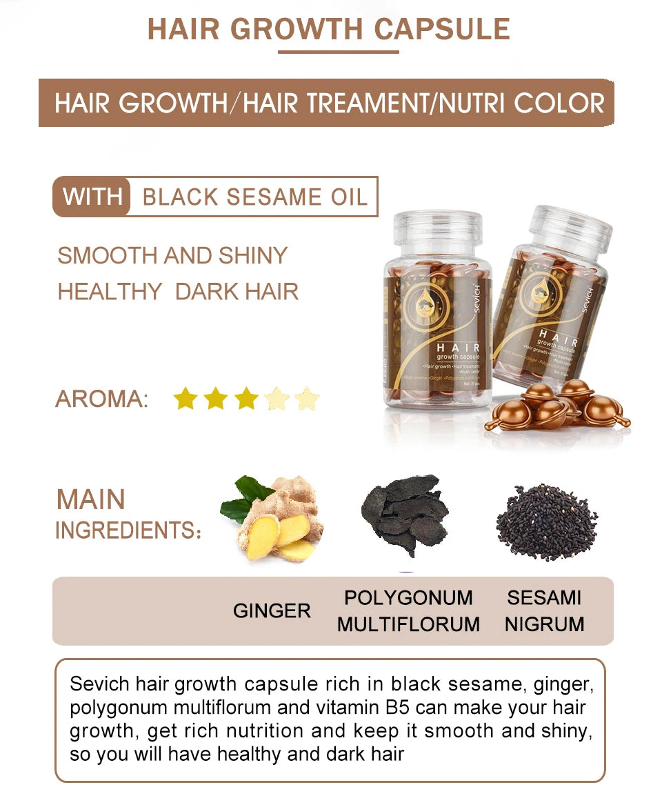 Sevich 3PCS/SET Keratin Complex Oil Hair Vitamin Capsule Set  Moroccan Hair Care Oil Smooth Repair Damaged Hair Treatment Serum