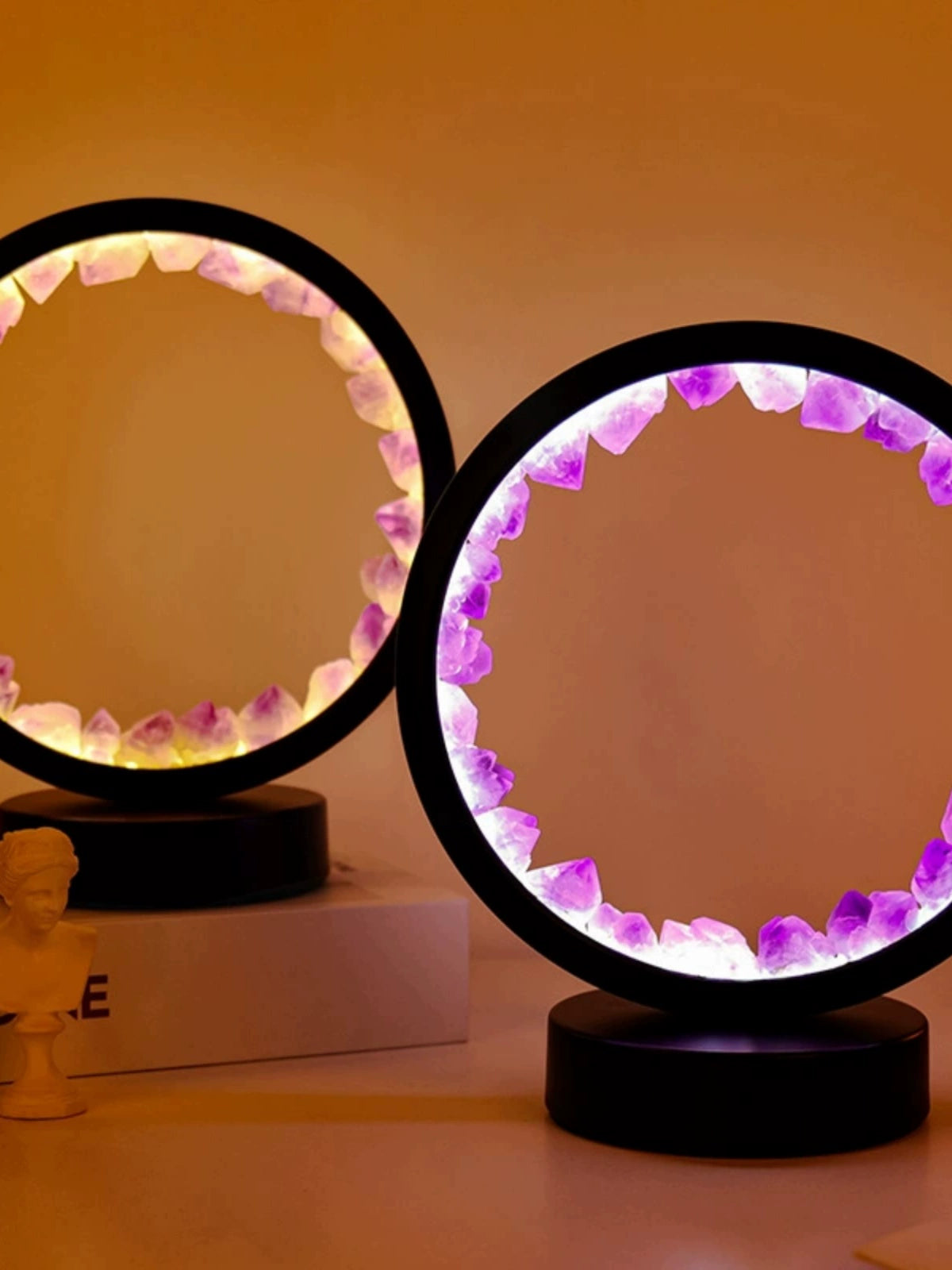 USB Amethyst Tooth Flower Night Light Plug-in Bedside DIY