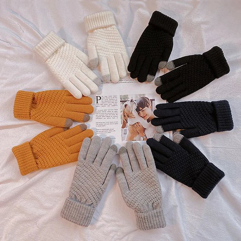 Touch Screen Winter Gloves Autumn Winter Warm Thick Gloves Touch Screen Skiing Gloves Casual Windproof Glove Girls Accessories