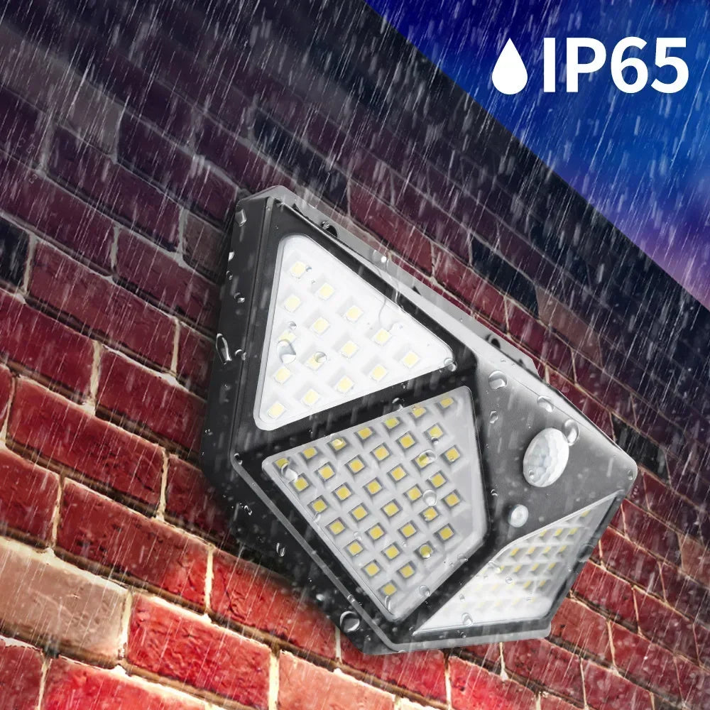 100 LED Solar Wall Lights Waterproof Outdoor Solar Lamp  Motion Sensor Solar Powered Sunlight Street Light for Garden Light