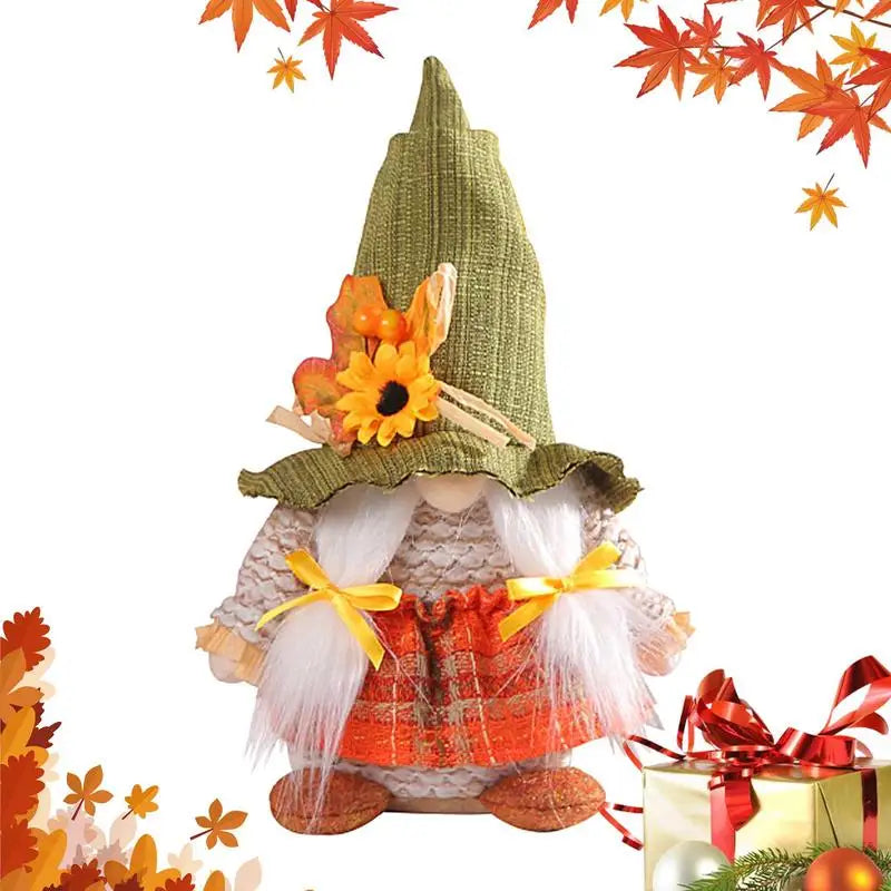 creative sunflower Figurines Gnomes Wall Hanging Thanksgiving Fall Gnomes Portable Autumn Plush Ornaments for party decorations