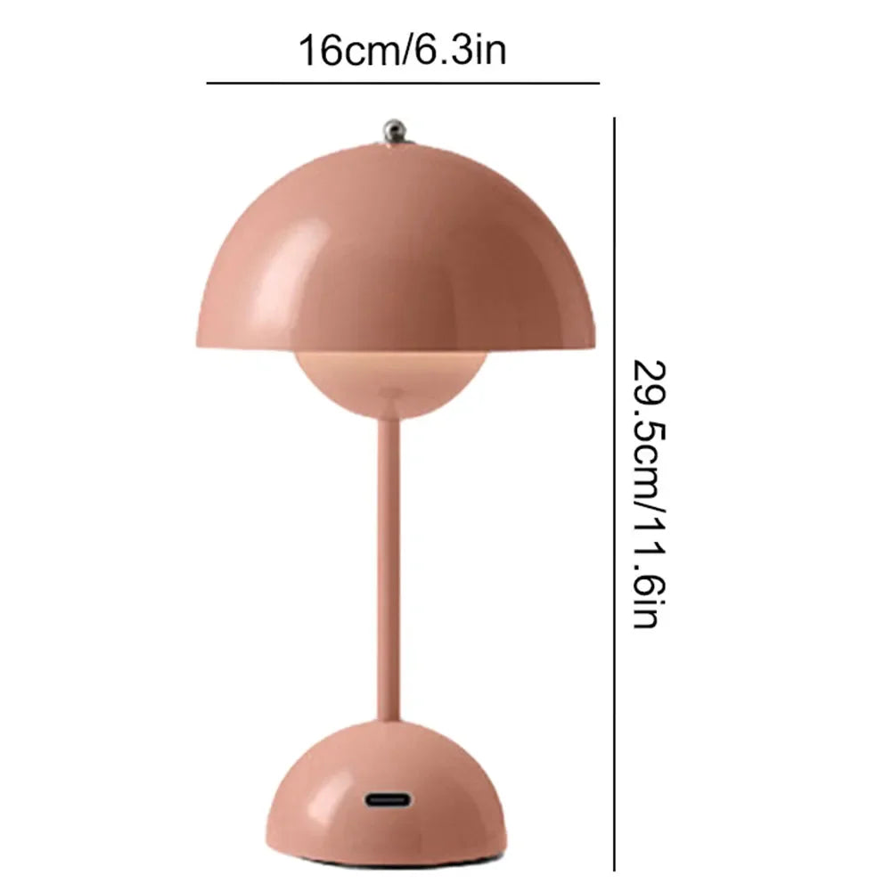 Mushroom Flower Bud LED Rechargeable Table Lamps Desk Lamp Touch Night Light For Bedroom Restaurant Cafe Modern Decoration Gifts