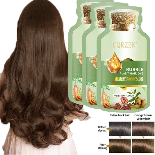 Natural Plant Herbal Hair Dye Shampoo 5 Minutes Change Hair Color Non-irritating Repairs Gray White Hair Care Products Women Men