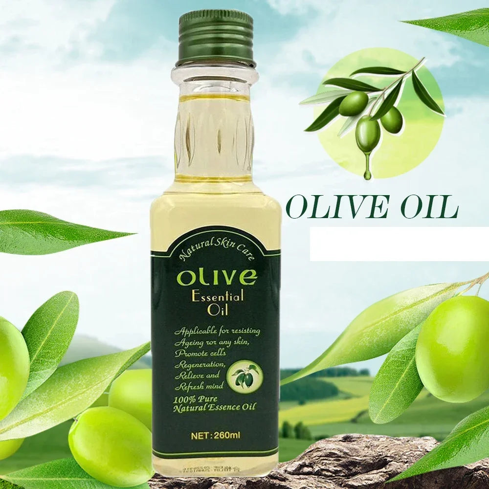 260ml  Aromatherapy Relaxing Nourishing Organic Olive Essential Body Massage Oil Serum Facial Skin Care natural oil olive oil