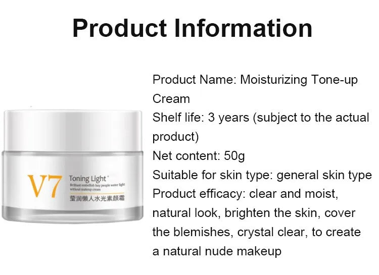 V7 Facial Moisturizing Cream Whitening and Brightening Natural Concealer Lazy People Makeup Primer Skin Care Products