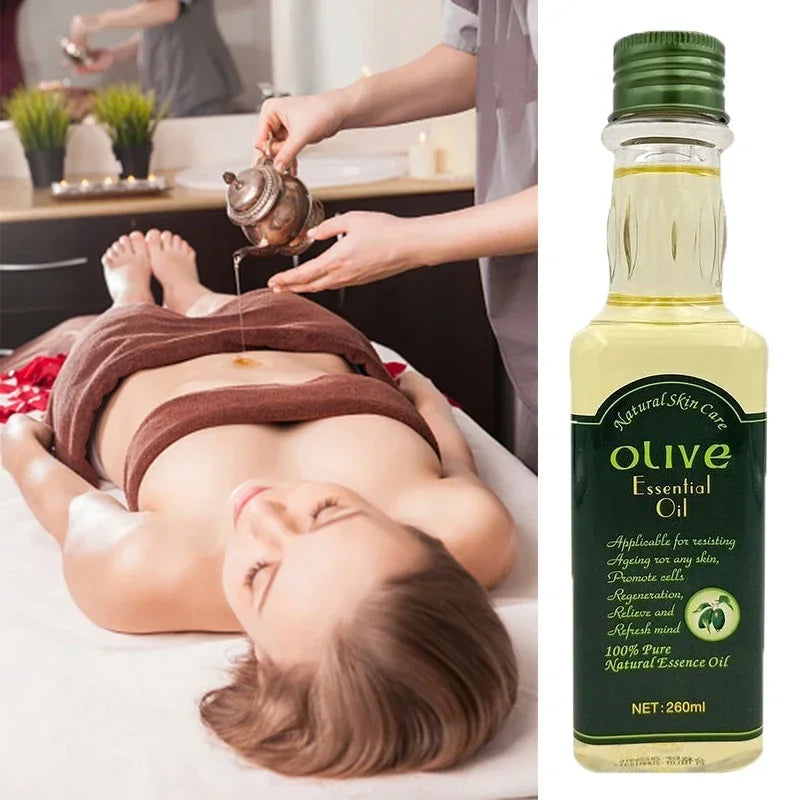 260ml  Aromatherapy Relaxing Nourishing Organic Olive Essential Body Massage Oil Serum Facial Skin Care natural oil olive oil