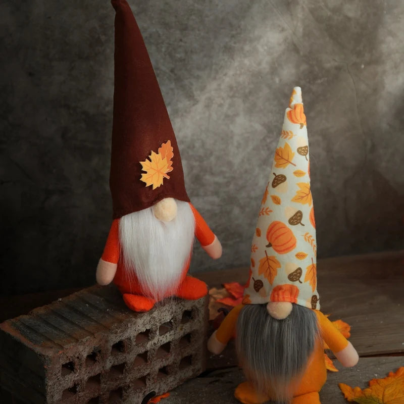 New 3Pcs Fall Gnome Swedish Nisse Tome Faceless Doll Elf Dwarf   Farmhouse Tiered Tray Decorations