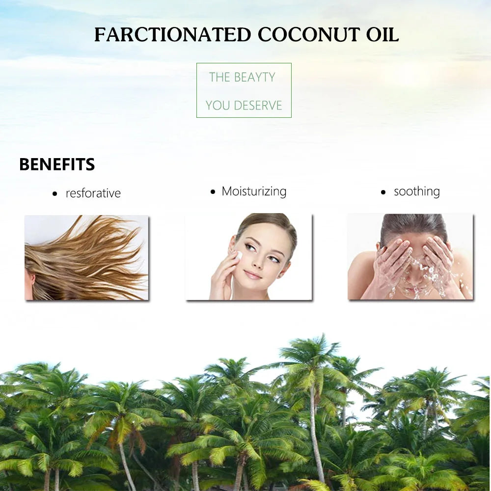 1 Bottle Coconut Oil Moisturizing Massage Skin Care Essence Refining Hair Care Coconut Oil Relieve Dry Skin Relieve Hair Loss