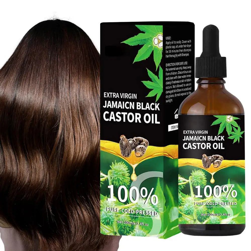 Black Castor Oil For Hair 100ml Moisturizing Hair Oil Care Liquid Jamaican Black Castor Hair Oil Gentle Natural Hair Growth Oils