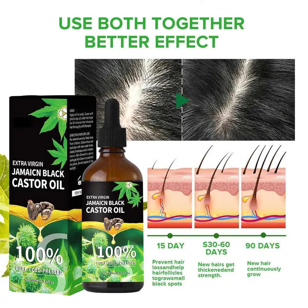 1pcs Organic Castor Oil 100% Pure Natural Cold Pressed Unrefined Castor Oil For Eyelashes, Eyebrows, Hair & Skin care