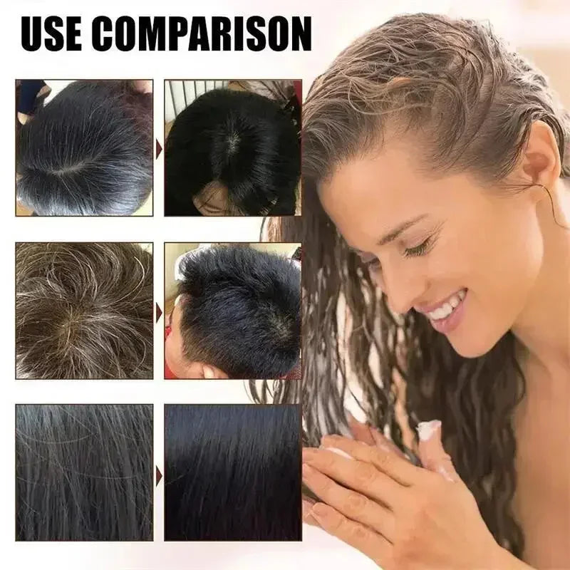 Natural Plant Herbal Hair Dye Shampoo 5 Minutes Change Hair Color Non-irritating Repairs Gray White Hair Care Products Women Men