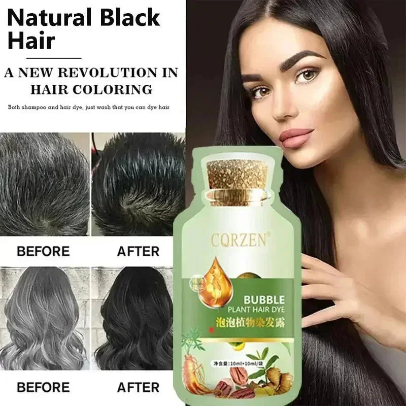 Natural Plant Herbal Hair Dye Shampoo 5 Minutes Change Hair Color Non-irritating Repairs Gray White Hair Care Products Women Men