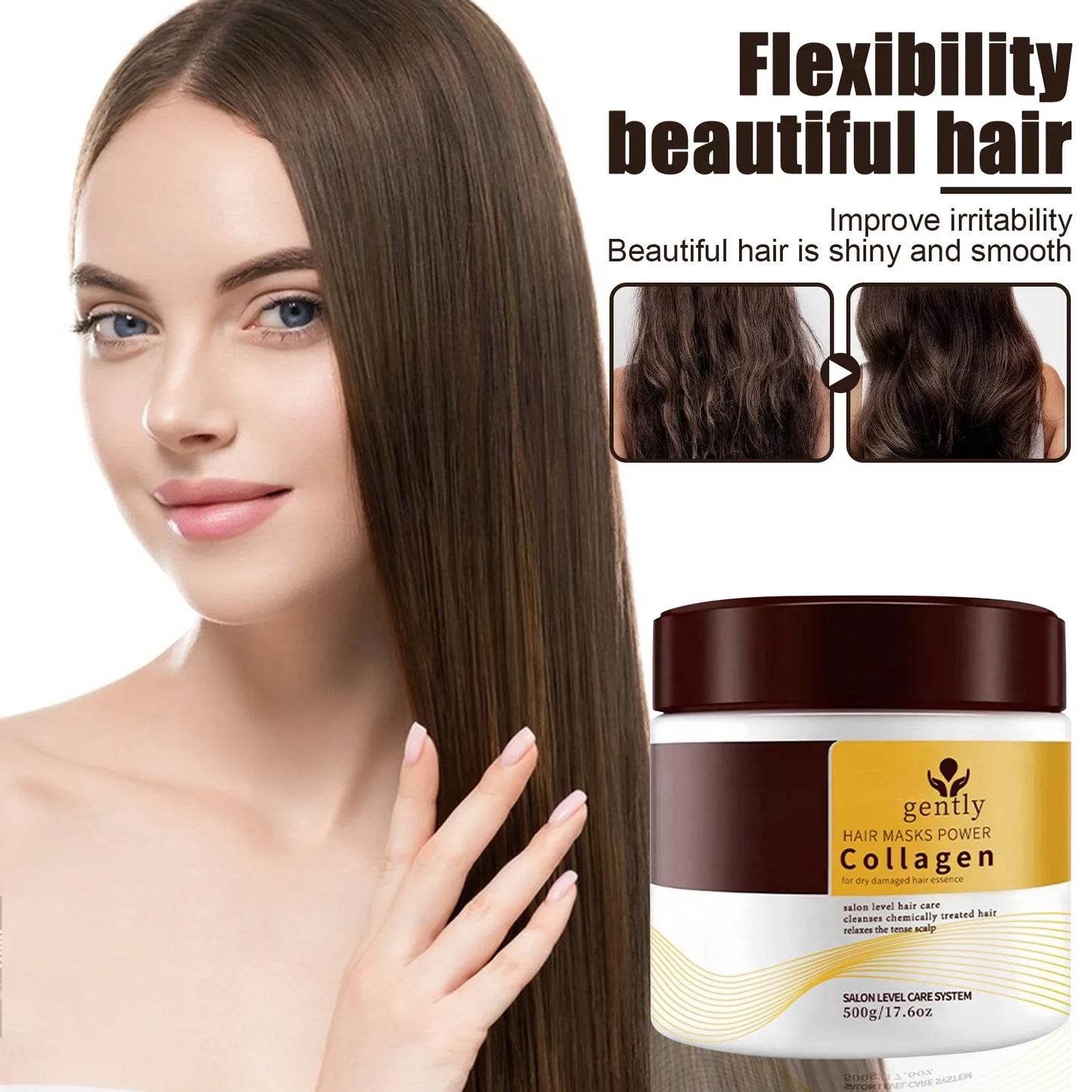 Collagen Hair Deep Conditioning Argan Oil Collagen Hair Mask For Dry Damaged Hair All Hair Types 500ml