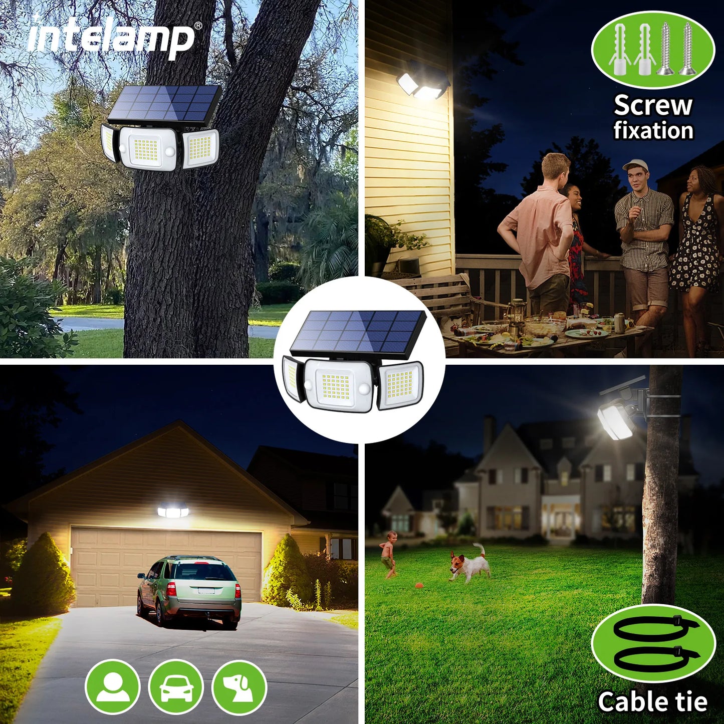 Solar light outdoor motion sensor Long life super bright wall light waterproof street lights, gardens, yards, roads, garages, st