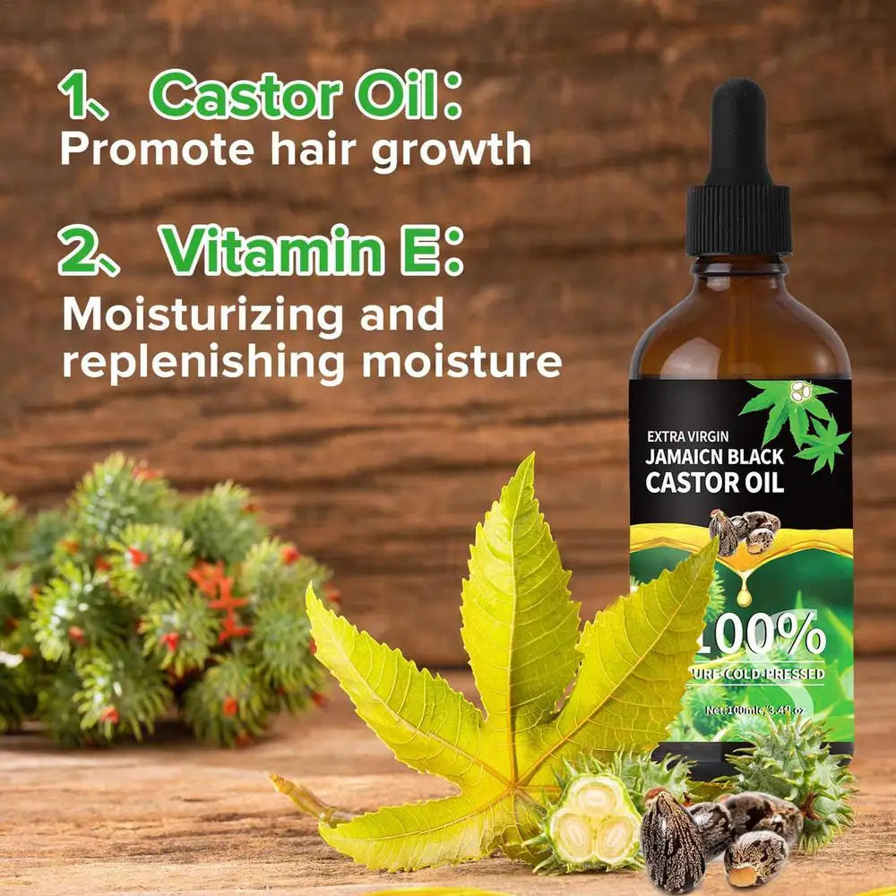 Black Castor Oil For Hair 100ml Moisturizing Hair Oil Care Liquid Jamaican Black Castor Hair Oil Gentle Natural Hair Growth Oils