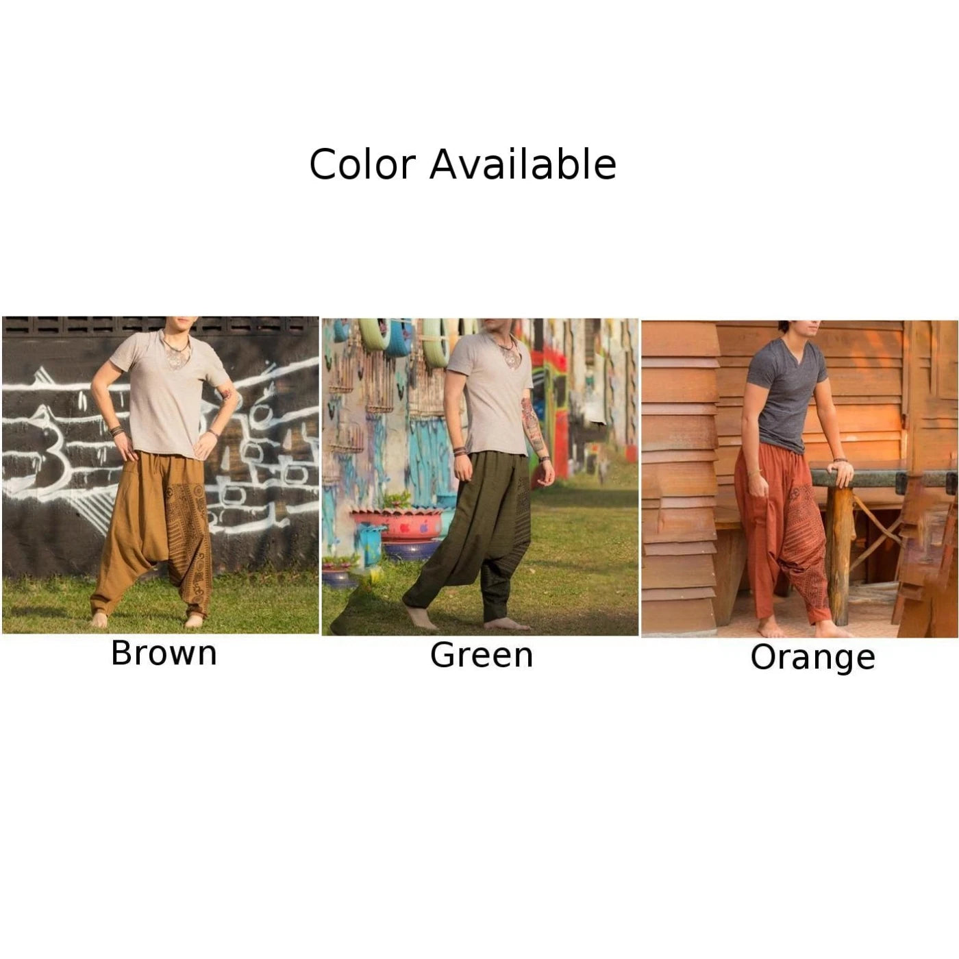 Vintage Boho Style Men's Harem Pants Bloomers Baggy Balloon Yoga Loose Casual Elasticated Trousers Pants Clothing