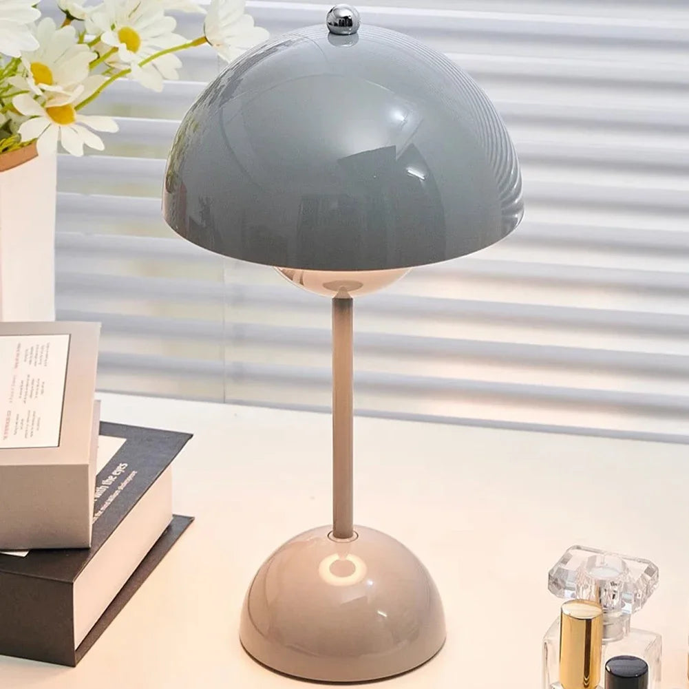 Mushroom Flower Bud LED Rechargeable Table Lamps Desk Lamp Touch Night Light For Bedroom Restaurant Cafe Modern Decoration Gifts