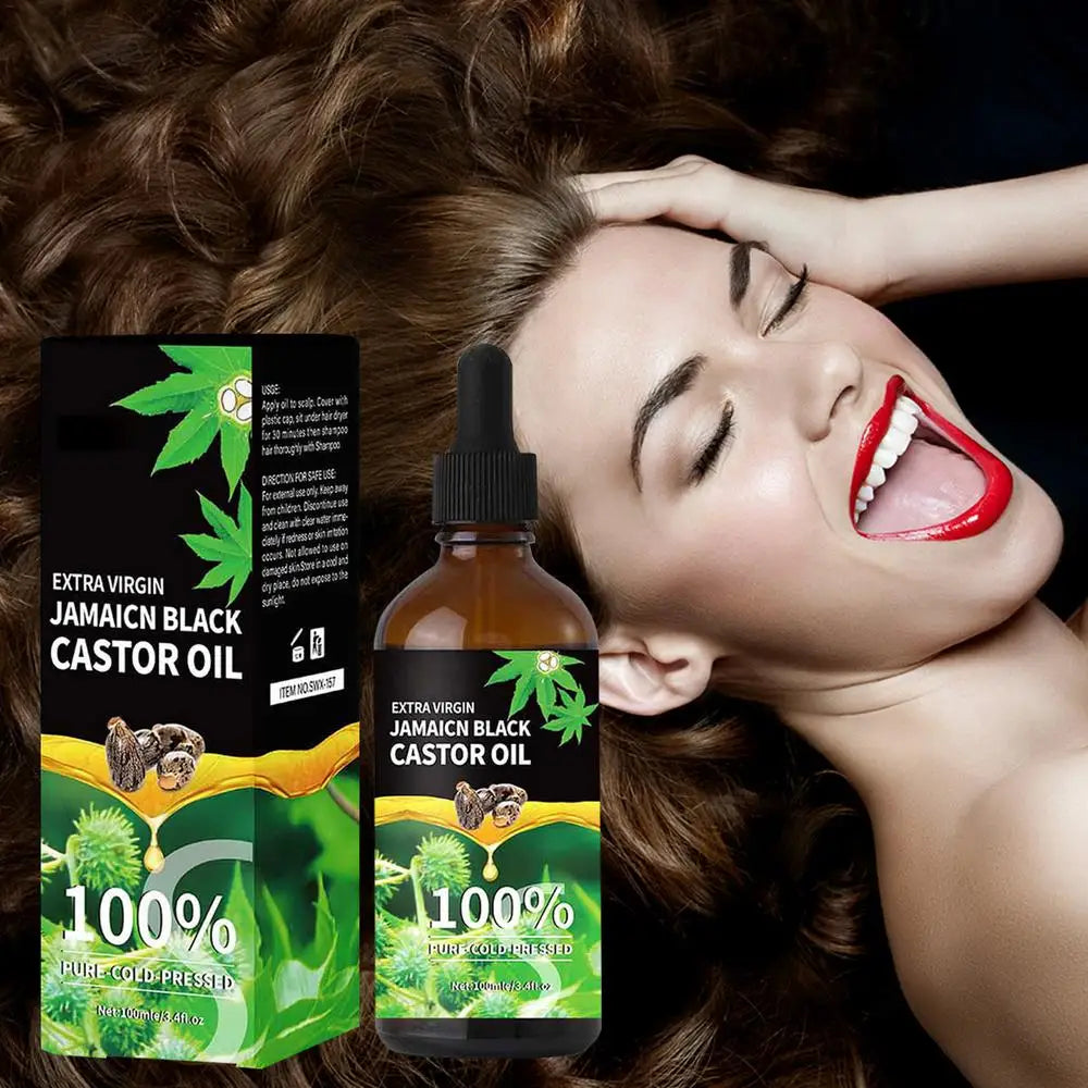 Black Castor Oil For Hair 100ml Moisturizing Hair Oil Care Liquid Jamaican Black Castor Hair Oil Gentle Natural Hair Growth Oils