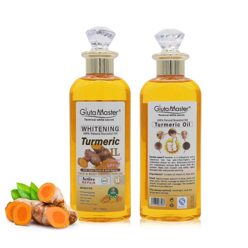 Gluta Master Turmeric Massage Oil Face and Body Skin Relaxation Massage Oil Lightens Nourishing Moisturizing Skin Essential Oils