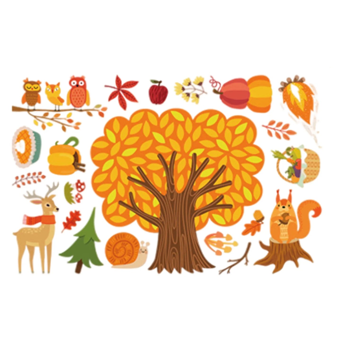 Thanksgiving Window Stickers Double-sided Autumn Window Clings Turkey Decals for Fall Harvest DIY Festival Home Party Decoration