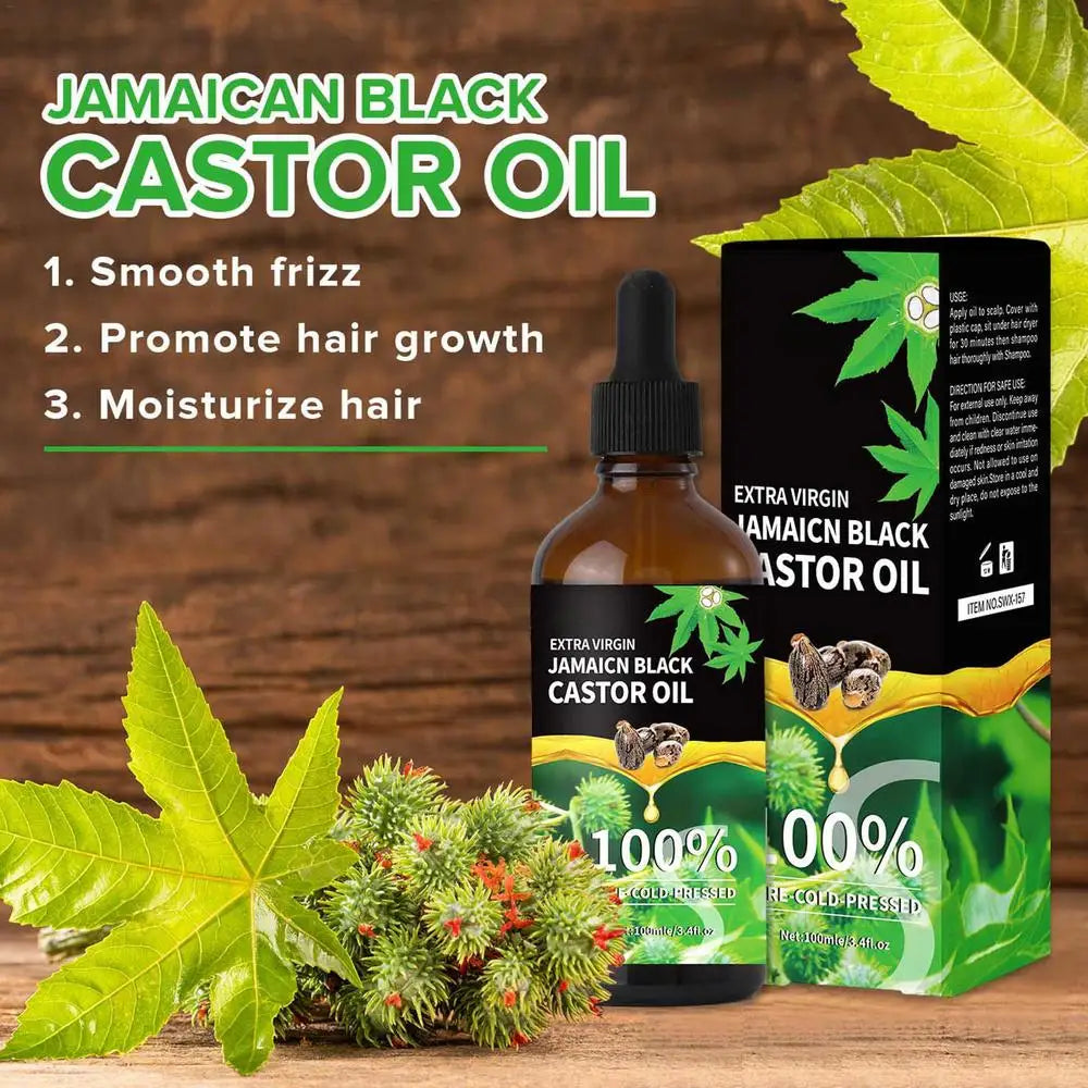 Black Castor Oil For Hair 100ml Moisturizing Hair Oil Care Liquid Jamaican Black Castor Hair Oil Gentle Natural Hair Growth Oils