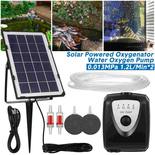 Pump Pond Aerator Air Solar Set Solar Power Air Pump Aerator Set Oxygenation Equipments For Aquarium Fish Tank Garden Pond