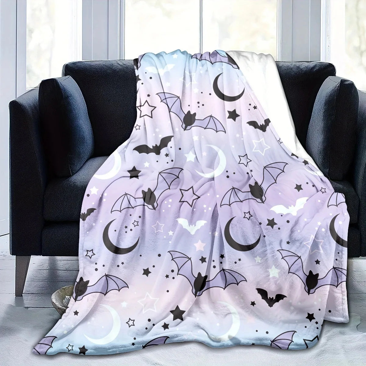 Halloween Blanket Moon Bat Sofa Blanket Ghost Pumpkin Bed Sofa Blanket Picnic Blanket Fall Guys Throw Blanket Thin Spring Summer