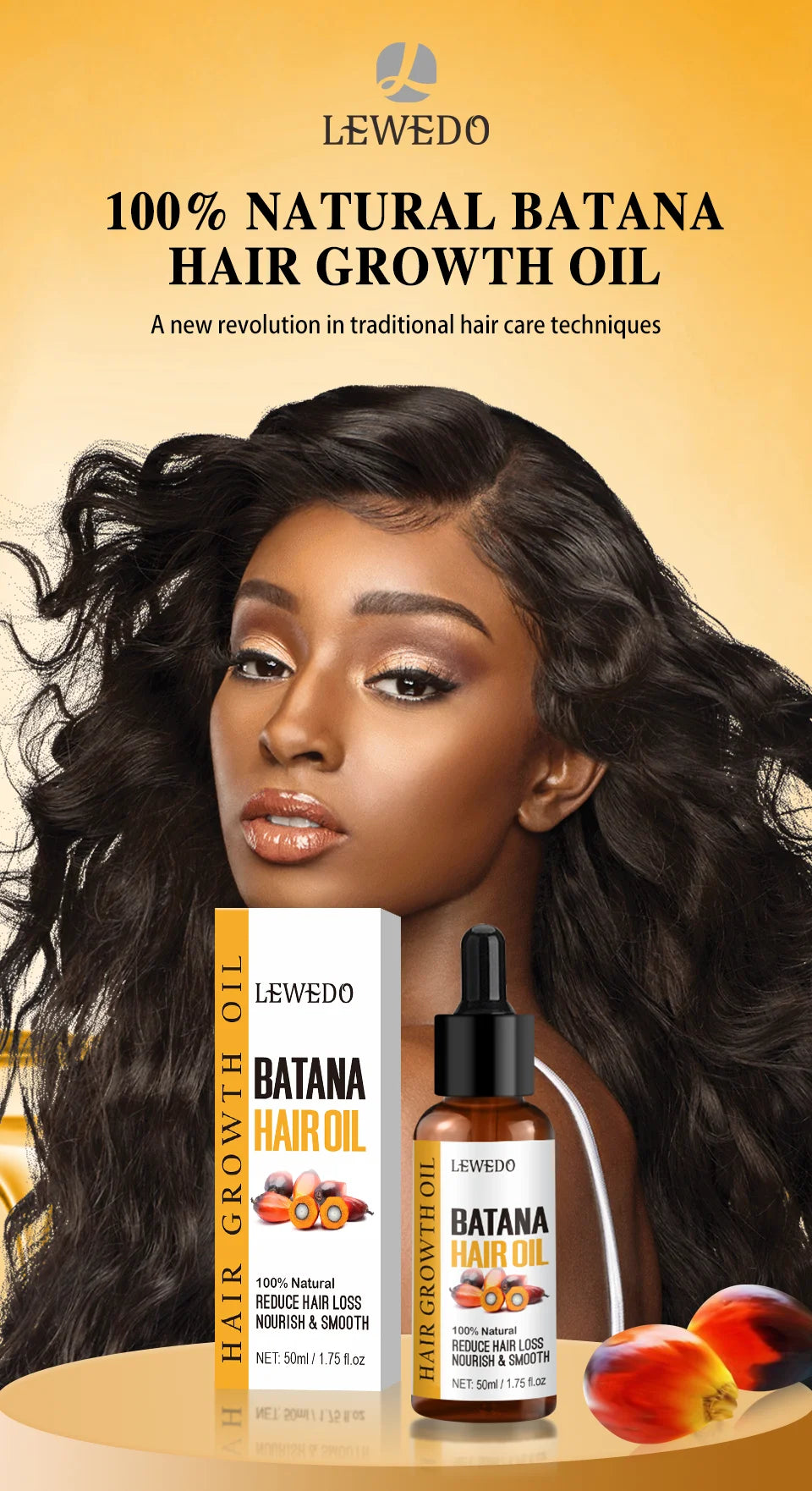 Natural 100% Pure Batana Oil For Hair Growth Batana Oil Butter Hair Mask From Honduras Hair Loss Treatment For Black Men & Women