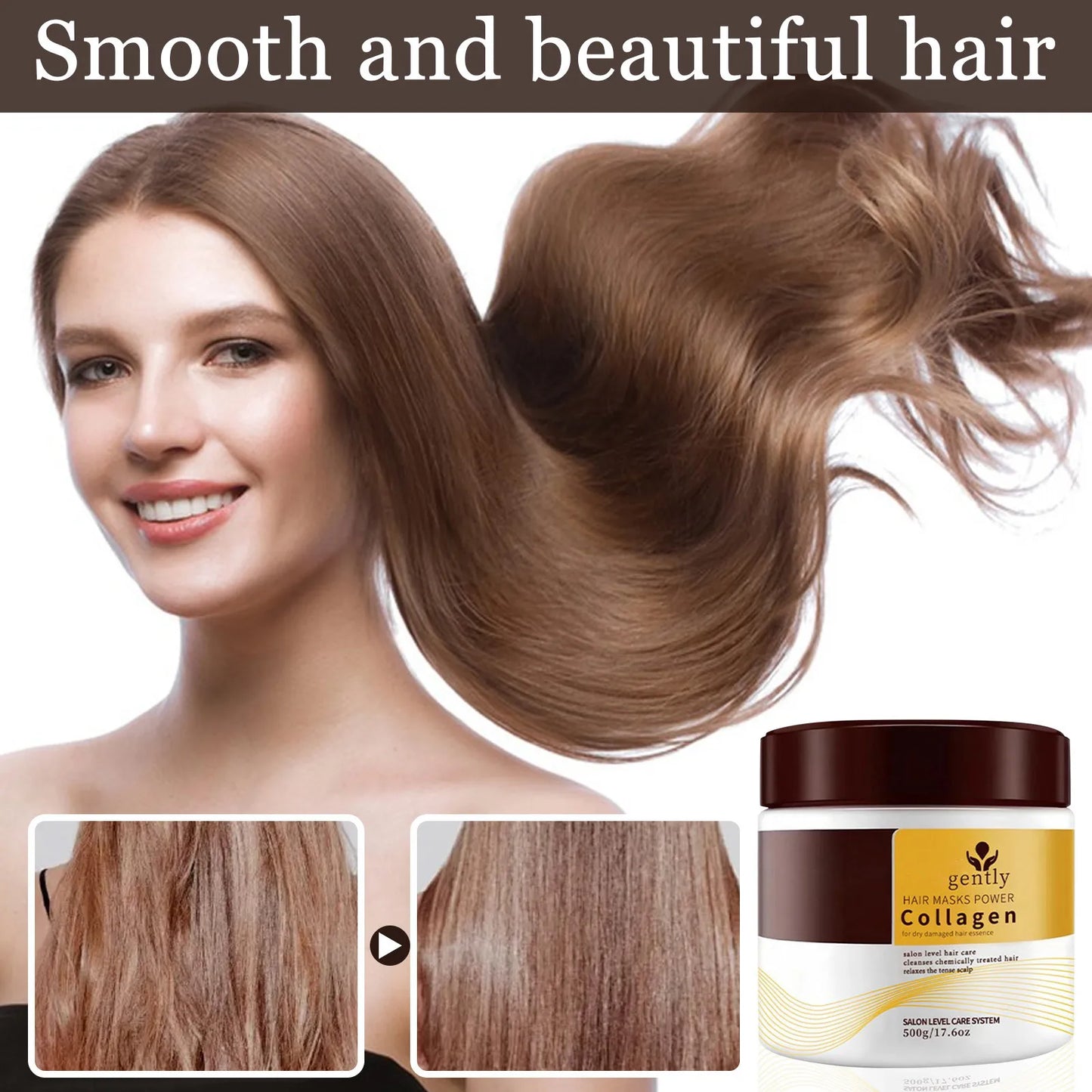 Collagen Hair Deep Conditioning Argan Oil Collagen Hair Mask For Dry Damaged Hair All Hair Types 500ml