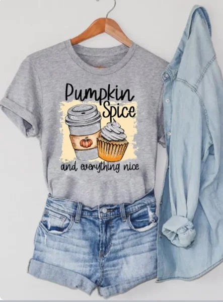 Halloween Women Thanksgiving T Shirt Fall Autumn O-neck Pumpkin Spice 90s Cute Clothing Print Top Lady Graphic Tee T-shirt